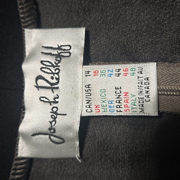 Joseph Ribkoff Sheath Dress Black Taupe Stretch Ruched Classic Sleeveless - Picture 3 of 4